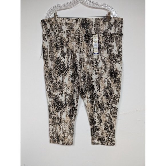 Terra and Sky Womens Leggings Size 2X Snake Skin Print High Rise Capri Leggings - Picture 1 of 3